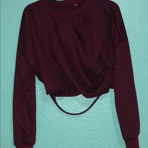 Burgundy cropped sweatshirt